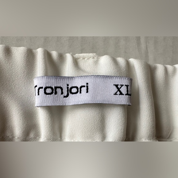 Tronjori Women's High Waist Casual Wide Leg Long Palazzo Pants in white XL - Picture 3 of 14